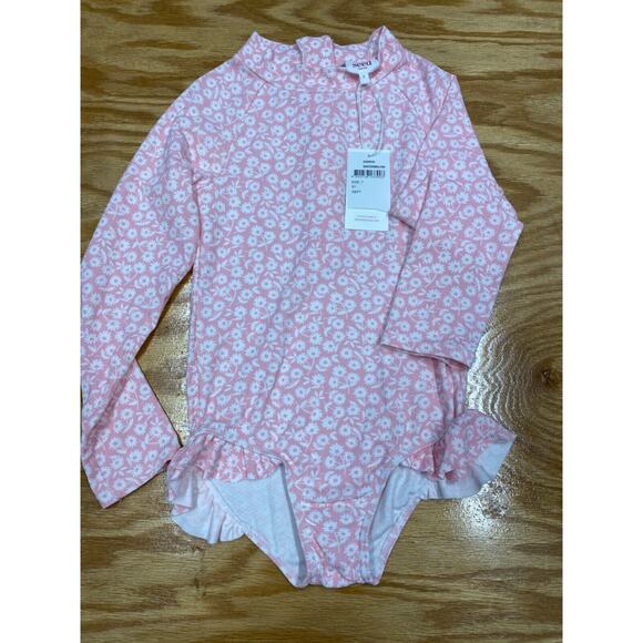 SEED girls long sleeve swimsuit size 7 - Picture 1 of 5